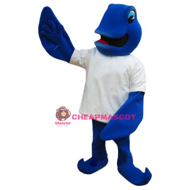 Superb Blue Fish Mascot Costume