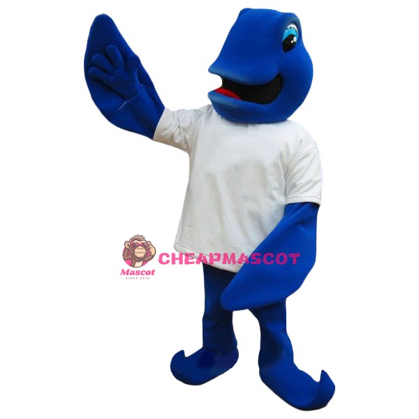 Superb Blue Fish Mascot Costume