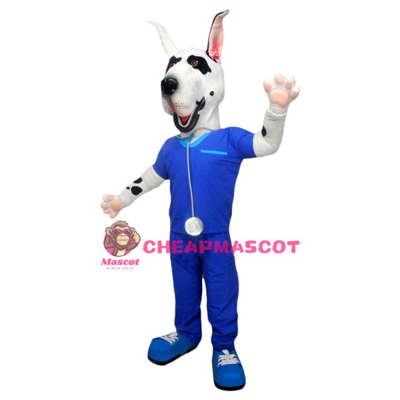 Happy Lightweight Dalmatian Dog Mascot Costume