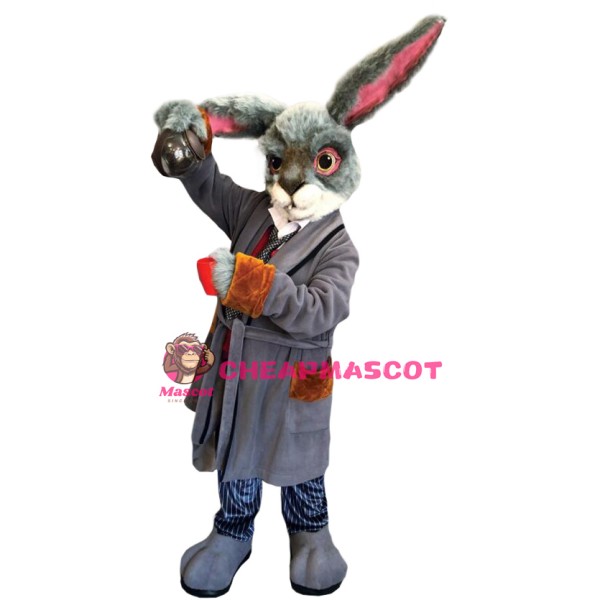 Superb Grey Rabbit Mascot Costume