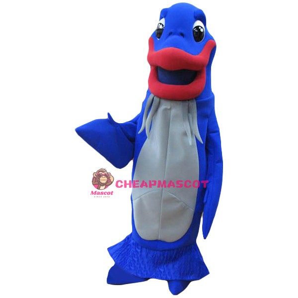 Funny Blue Fish Mascot Costume