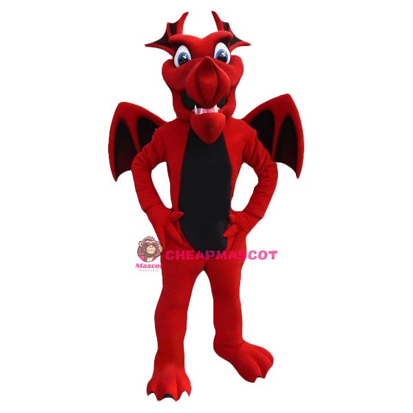 Friendly Lightweight Red Dragon Mascot Costume