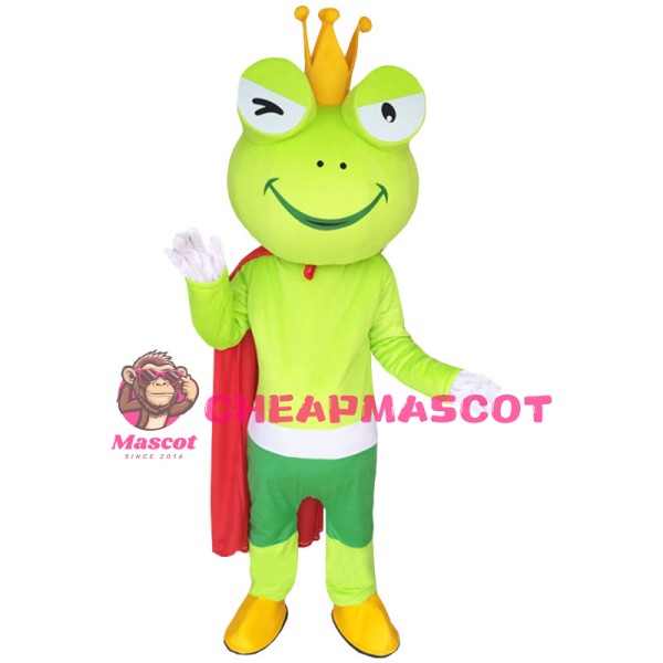 Cartoon King Frog Mascot Costume
