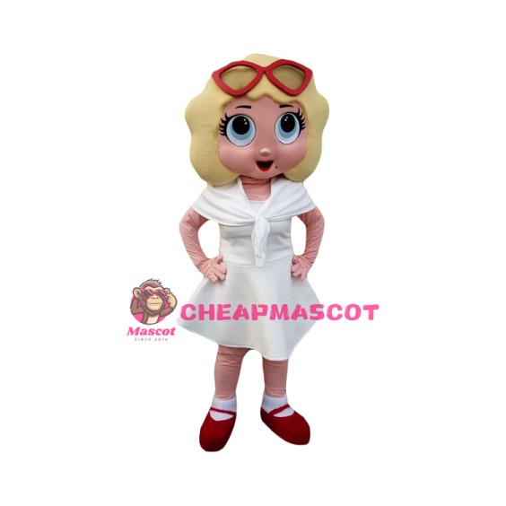 Beautiful Hipster Girl Mascot Costume