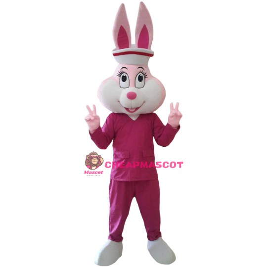 Lovely Lightweight Pink Rabbit Mascot Costume