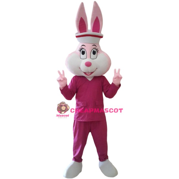 Lovely Lightweight Pink Rabbit Mascot Costume