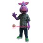 Purple Pig Boy Mascot Costume