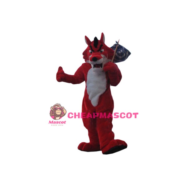Fierce Red Wolf Mascot Costume