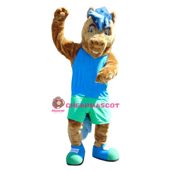 College Power Horse Mascot Costume