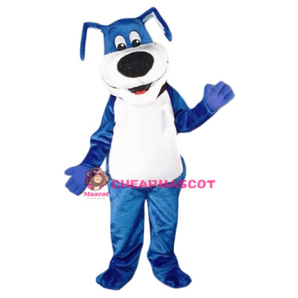 Friendly Blue Dog Mascot Costume