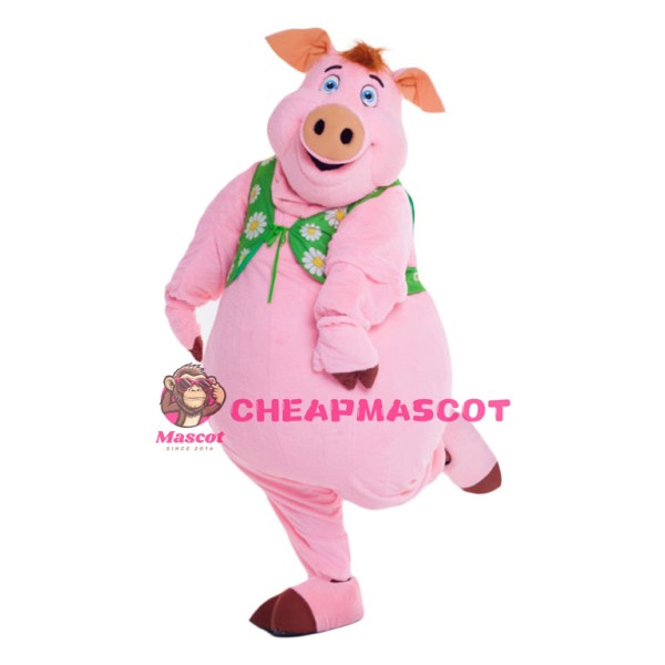 Superb Pink Pig Boy Mascot Costume