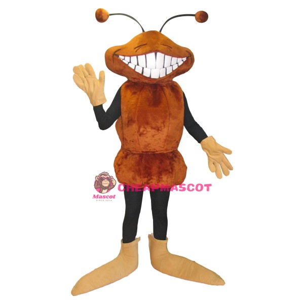 Happy Brown Ant Mascot Costume