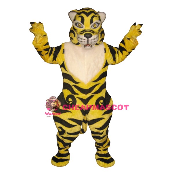 Fierce Lightweight Yellow Tiger Mascot Costume