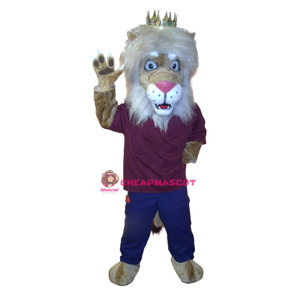 Friendly Lightweight King Lion Mascot Costume