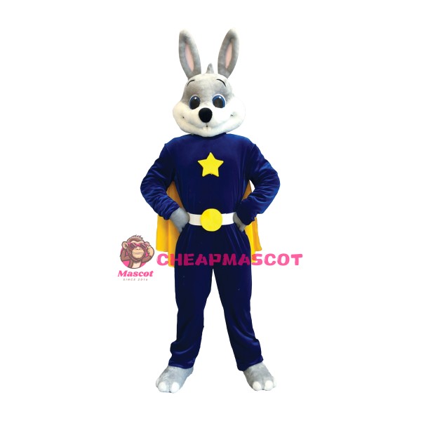 Friendly Rabbit Hero Mascot Costume