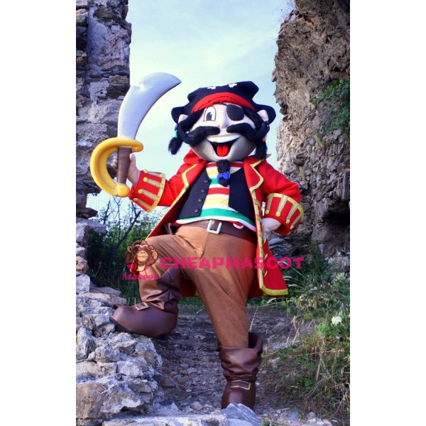 Happy Lightweight Pirate Mascot Costume