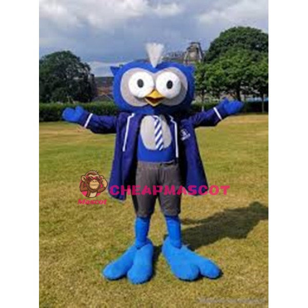 Superb College Blue Owl Mascot Costume