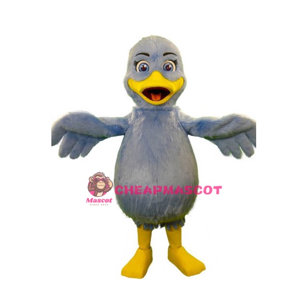 Friendly Blue Duck Mascot Costume