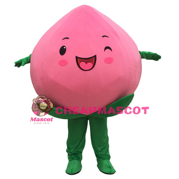 Fruit Pink Peach Mascot Costume