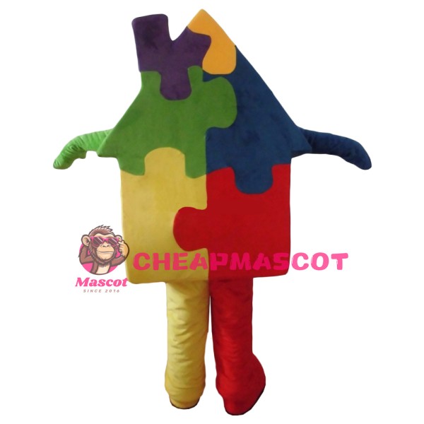 Building Block House Mascot Costume