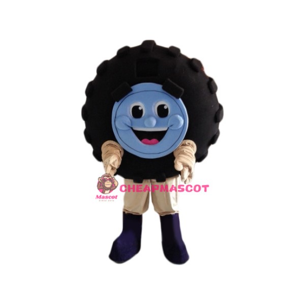 Smile Car Wheel Tire Mascot Costume