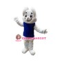 Happy White Rabbit Bunny Mascot Costume