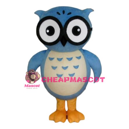 Friendly Lightweight Blue Owl Mascot Costume