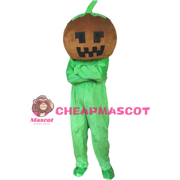 Affordable Green Pumpkin Mascot Costume