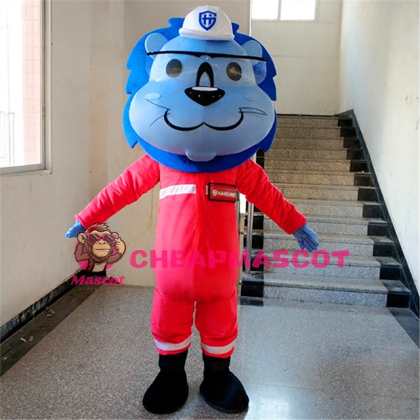 Affordable Blue Lion Mascot Costume