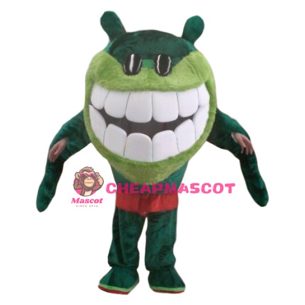 Green Big Mouth Monster Mascot Costume