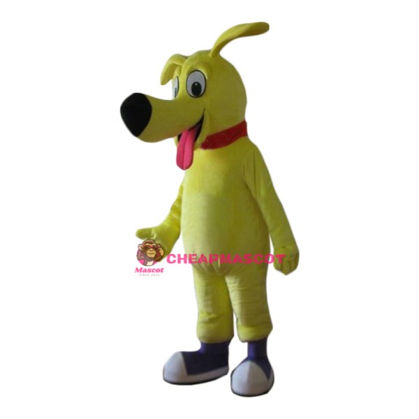 Happy Lightweight Yellow Dog Mascot Costume