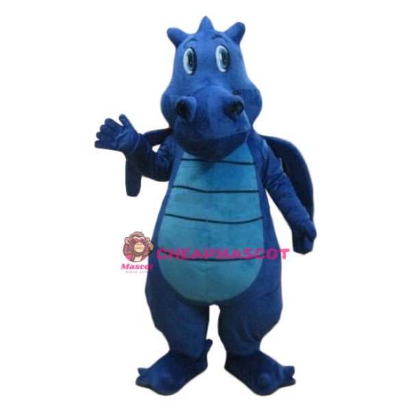 Dark Lightweight Blue Dragon Mascot Costume