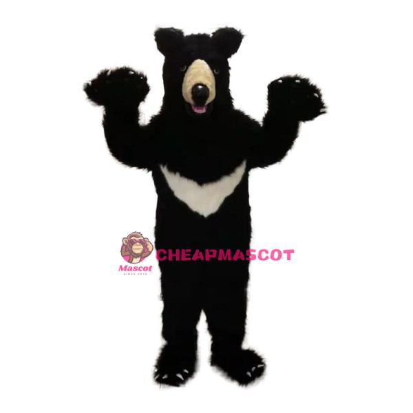 Friendly Realistic Black Bear Mascot Costume