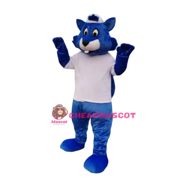 Happy Blue Squirrel Mascot Costume