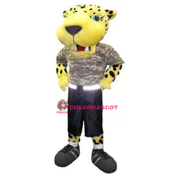 Yellow Lightweight Leopard Mascot Costume