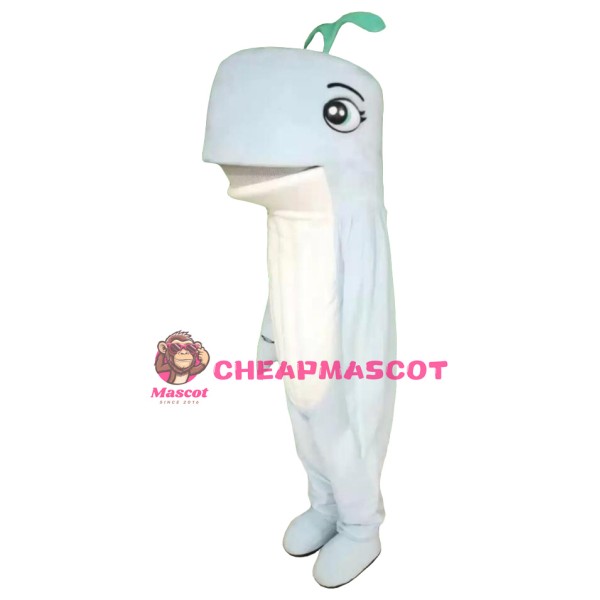 Happy White Whale Mascot Costume