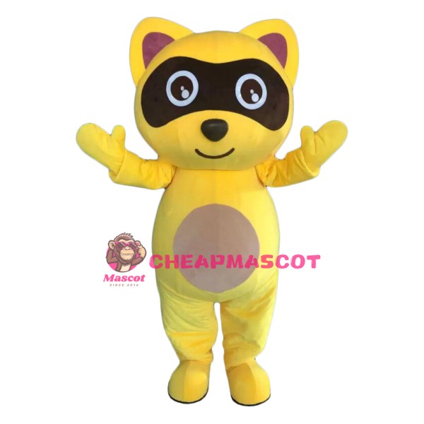 Yellow Raccoon Mascot Costume