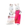 Deluxe White Bunny Couple Mascot Costume