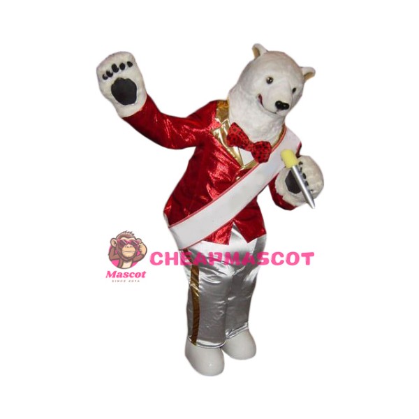 Singing Polar Bear Mascot Costume