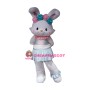 Cute Lightweight White Rabbit Mascot Costume With Dress