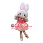 Lovely Lightweight Rabbit Mascot Costume With Pink Dress