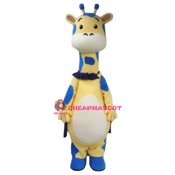 Yellow & Blue Giraffe Mascot Costume