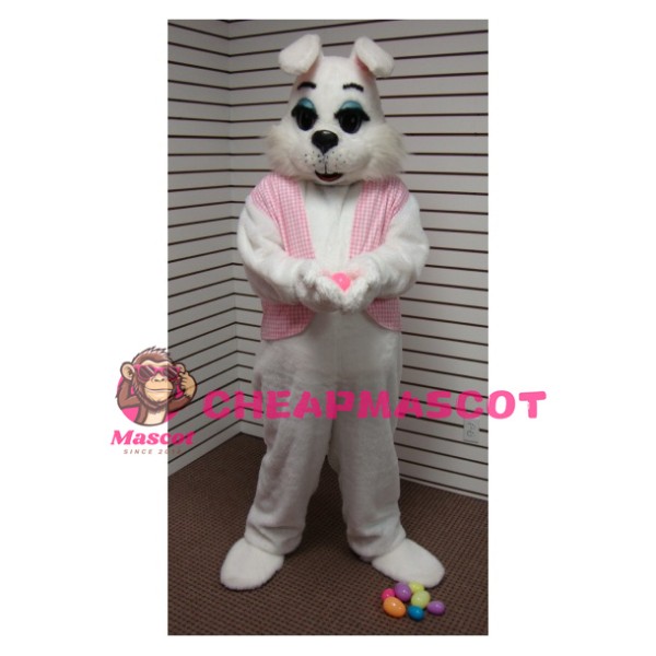 White Easter Rabbit Bunny Mascot Costume