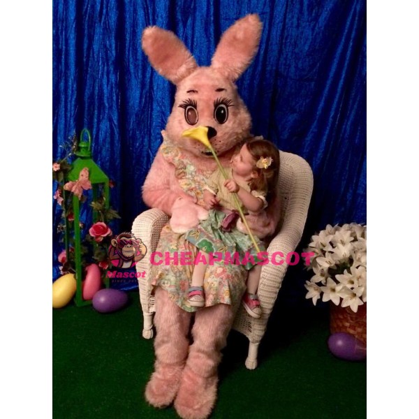 Pink Easter Rabbit Bunny Mascot Costume