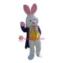 Friendly Easter Bunny Mascot Costume With Purple Suit