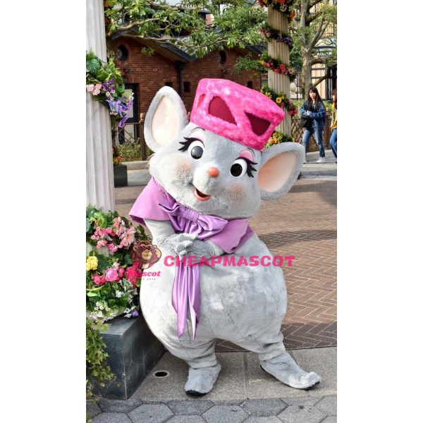 Friendly Female Mouse Mascot Costume