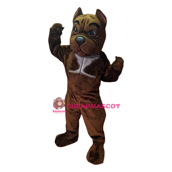 Superb Brown Bulldog Mascot Costume
