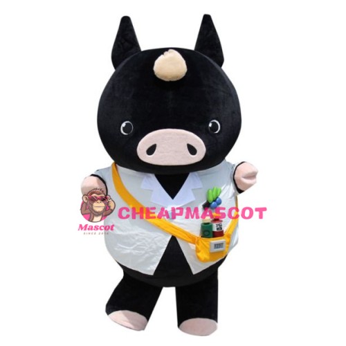 Superb Black Pig Mascot Costume