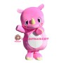 Superb Pink Rhino Mascot Costume