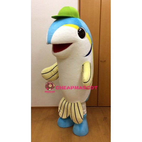 Blue & Yellow Fish Mascot Costume